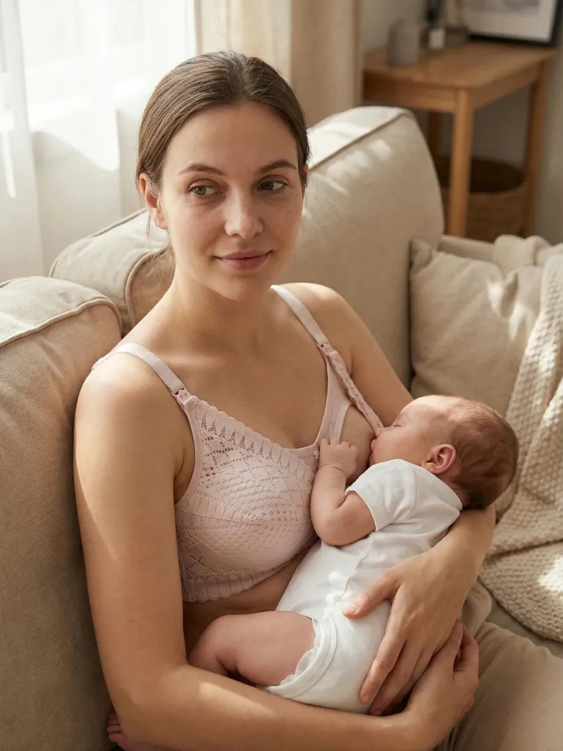 Soutien-gorge d'allaitement en dentelle | Féminin et absorbant qui s'ouvre en une seconde
